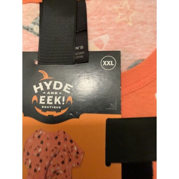 2pc Halloween Hyde and EEK Women's 2pc Pajama Set Orange Black Choose Your Size - Picture 9 of 16